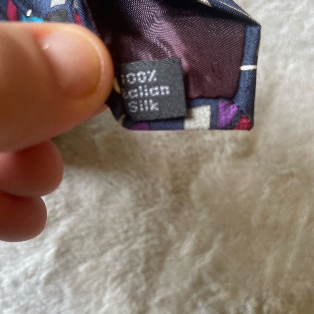 Halston Geometric Patterned Tie - Multicolor 100%… - image 8